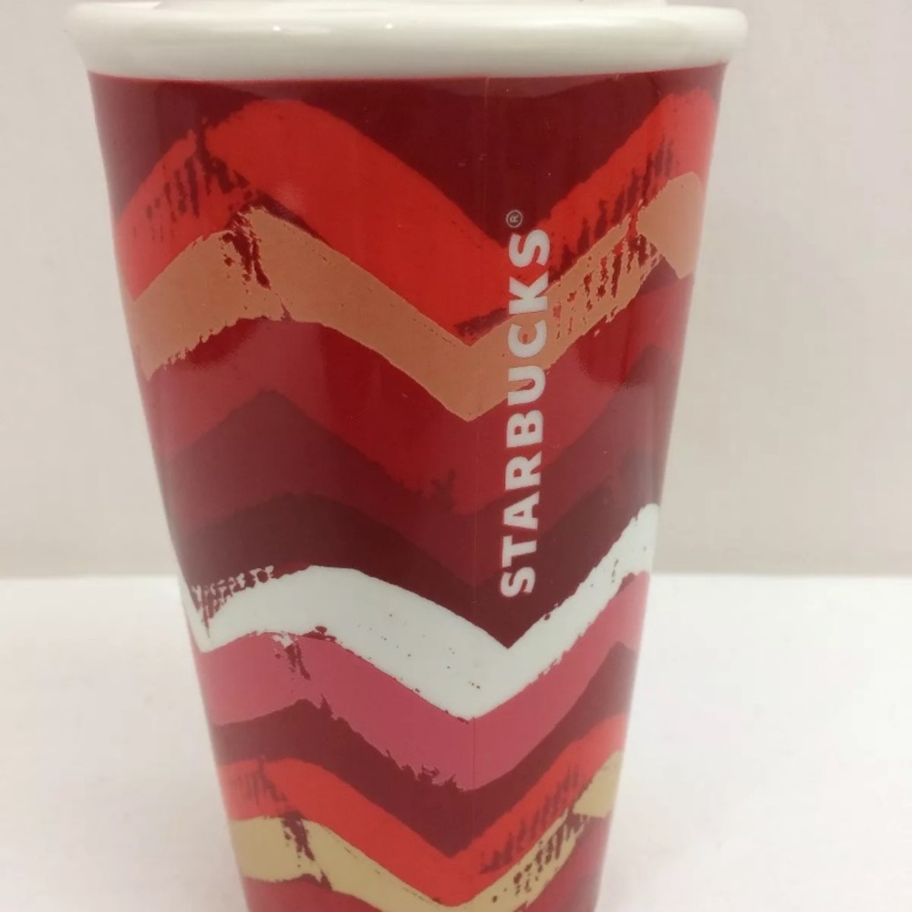 STARBUCKS 10 oz Coffee Mug Red Ceramic TUMBLER